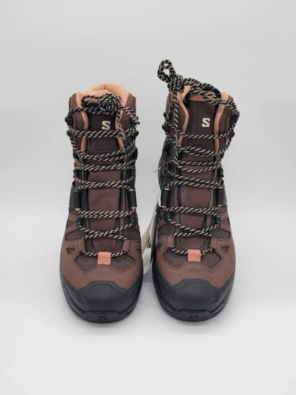SALOMON Quest 4 GTX Women’s 8.5 Hiking Backpacking Boots Brown Black Gore-Tex